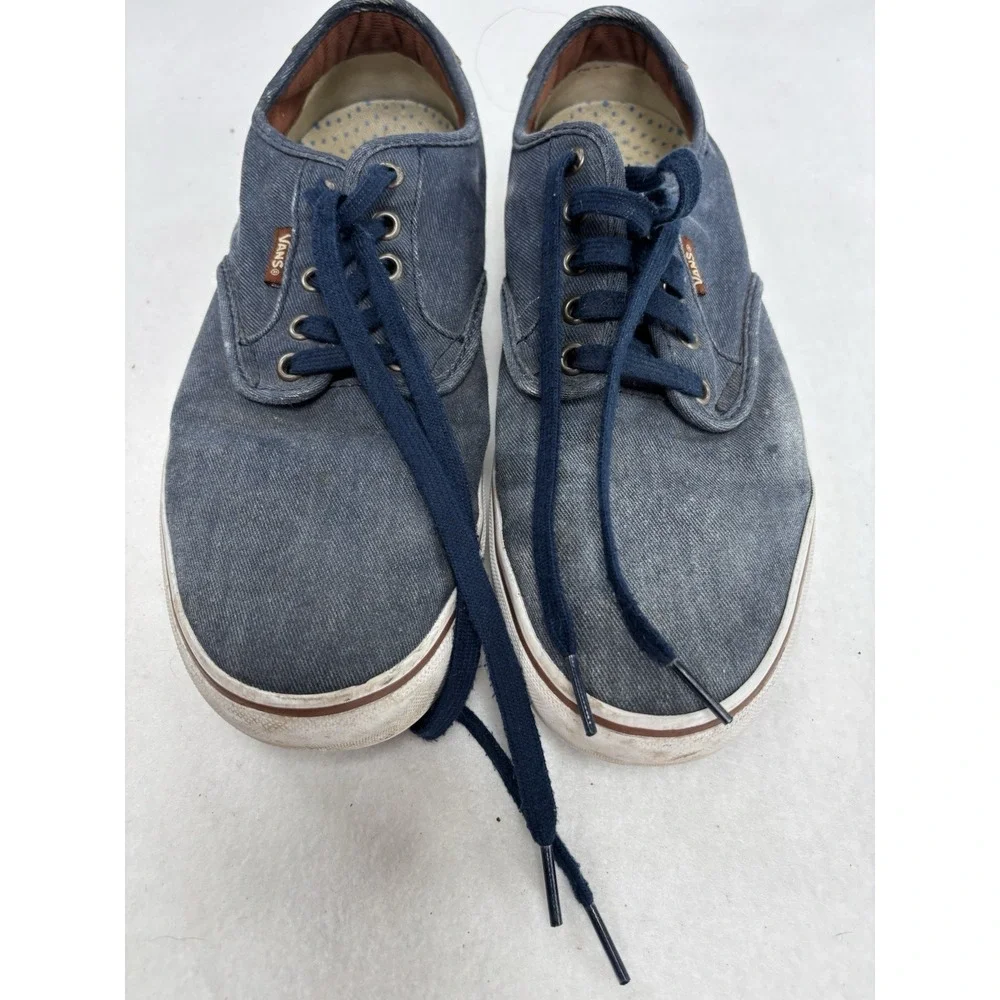 VANS Men's Blue Denim Lace-Up Casual Sneakers Round Toe US 9.5